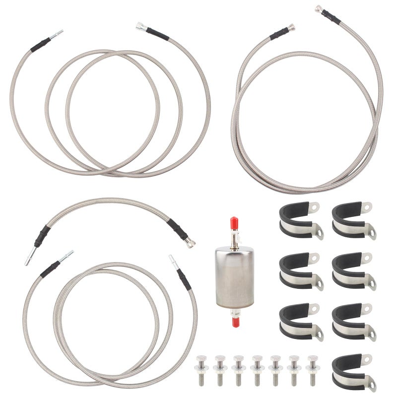 AUTOKAY QFF0012SS Fuel line Quick Fix Braided Lines Ext Cab Fits for Chevrolet Silverado 19992003 - Image 2