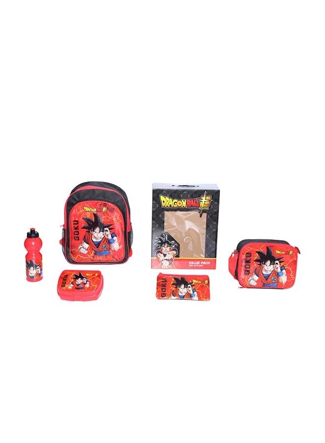 5 in 1 Value Pack (14" Backpack with Lunch Box, Lunch bag, Water Bottle and Pencil Case)