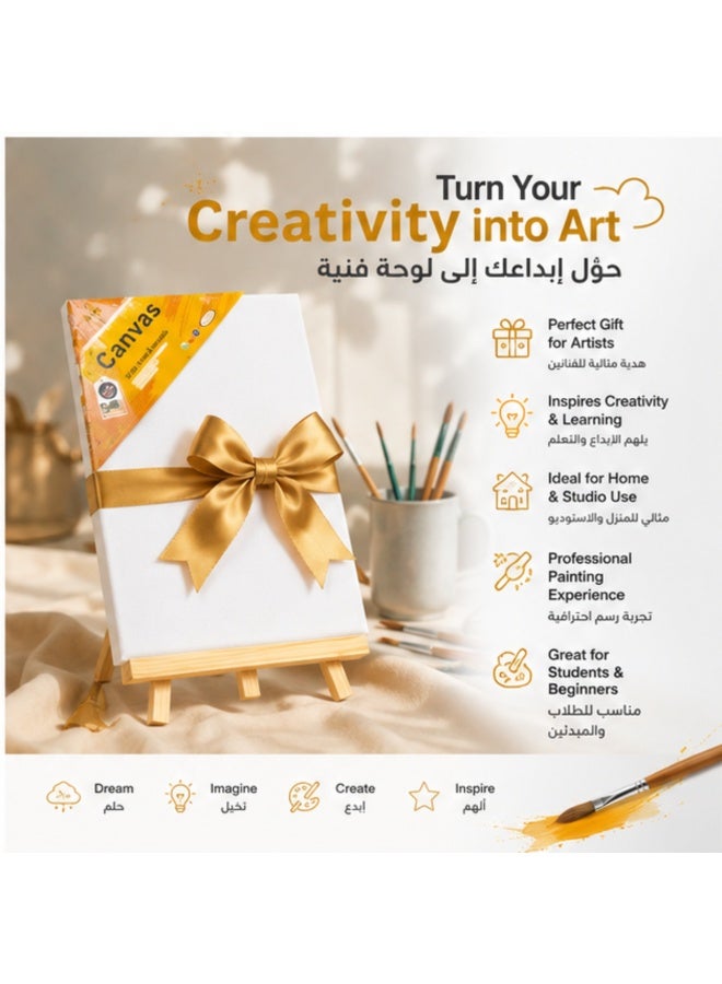 كانفاس لوحة كانفس قطنية بيضاء 20×30 سم مع حامل للفنانين المبدعين | لوحة رسم عالية الجودة مع ستاند للرسم بالأكريليك والزيت والألوان المائية | كانفس فارغ مناسب للأطفال والطلاب والمبتدئين والفنانين المحترفين | لوحة قماش قطنية مجهزة للرسم والتخطيط والأعمال الفنية والحرف اليدوية | مجموعة رسم محمولة مع حامل للمدرسة والاستوديو والهوايات الفنية | مثالي للمشاريع الفنية والتعلم الإبداعي والديكور المنزلي في السعودية KSA - Image 3