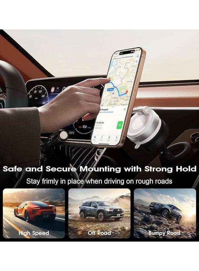General Strong Magnetic Car Phone Holder for MagSafe Ultra Vacuum Suction Cup Phone Mount 360° Cell Phone Holders for Your Car Accessories for iPhone 16 to 12 Android  - Image 4