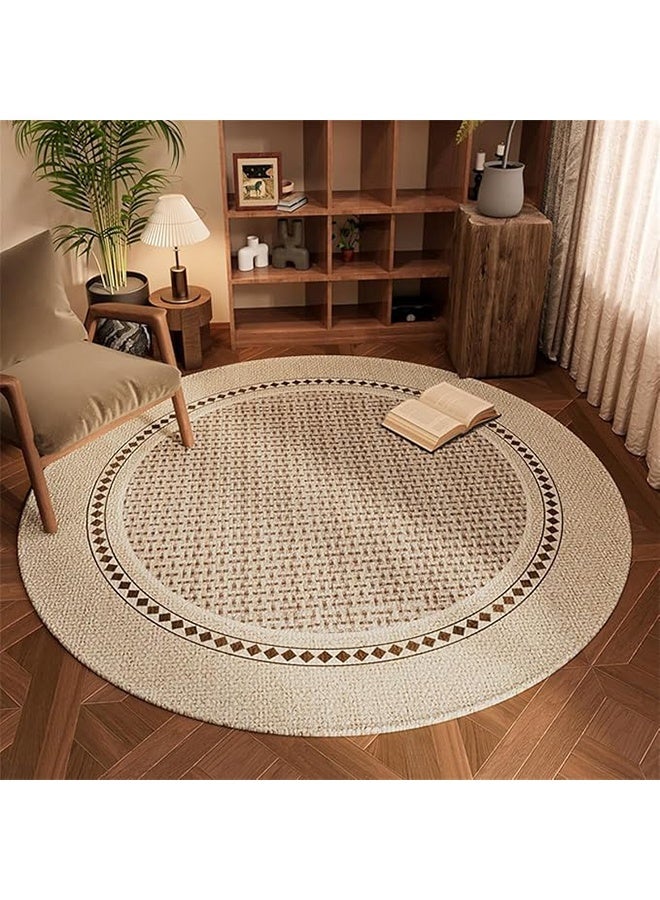 موندا 80*80 سم، سجادة مستديرة، مناسبة لغرفة المعيشة، غرفة النوم الكبيرة، غرفة المعاطف، الشرفة، سجادة بجانب السرير، سجادة كرسي الدراسة، سجادة غير قابلة للانزلاق، سجادة ديكور منزلي عصري بسيط، - Image 2