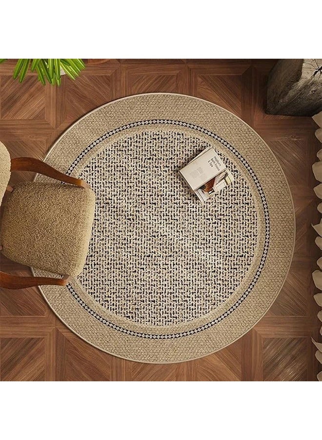 موندا 80*80 سم، سجادة مستديرة، مناسبة لغرفة المعيشة، غرفة النوم الكبيرة، غرفة المعاطف، الشرفة، سجادة بجانب السرير، سجادة كرسي الدراسة، سجادة غير قابلة للانزلاق، سجادة ديكور منزلي عصري بسيط، - Image 3