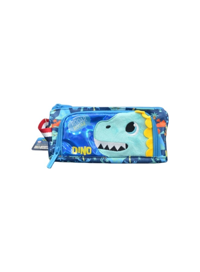 Five dream house Dinosaur 3D Stereo Pencil Case 420D+PU Double Layer Large Capacity Student Pencil Bag 19 Colors Available - Image 1