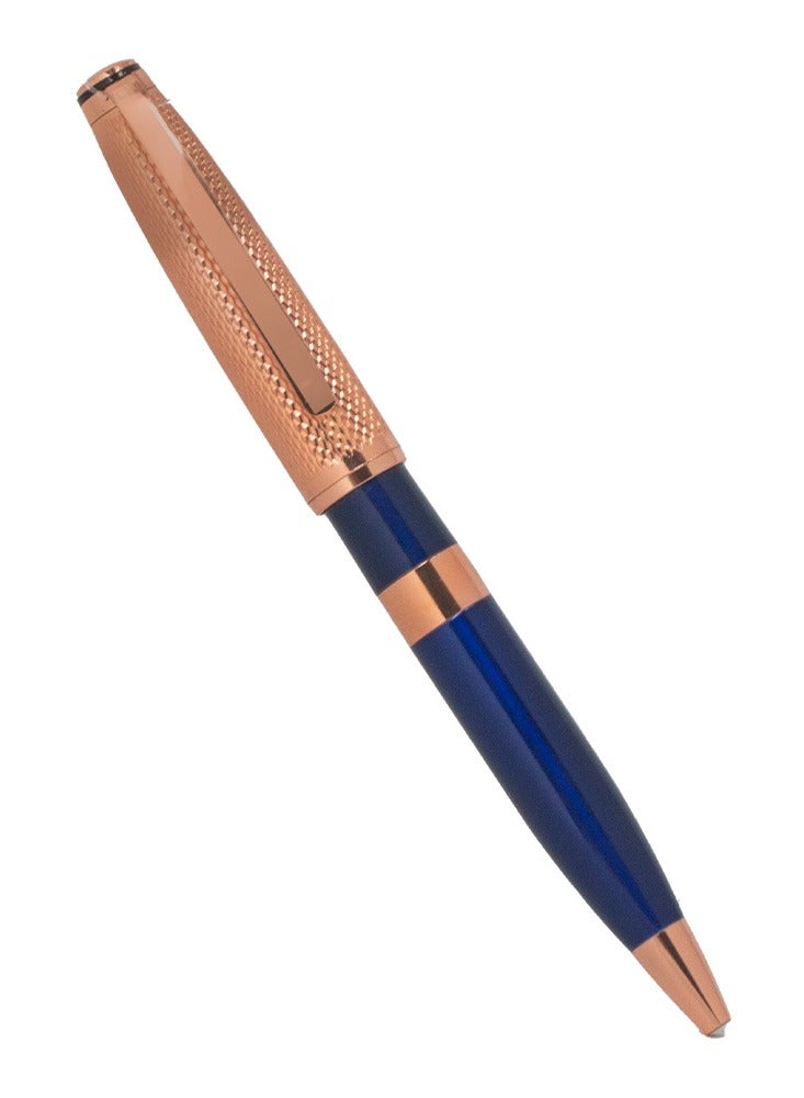 آر إس قلم رجالي ماركة ار اس بتصميم عصري وبسيط باللون النحاسي و الأزرق - Image 1