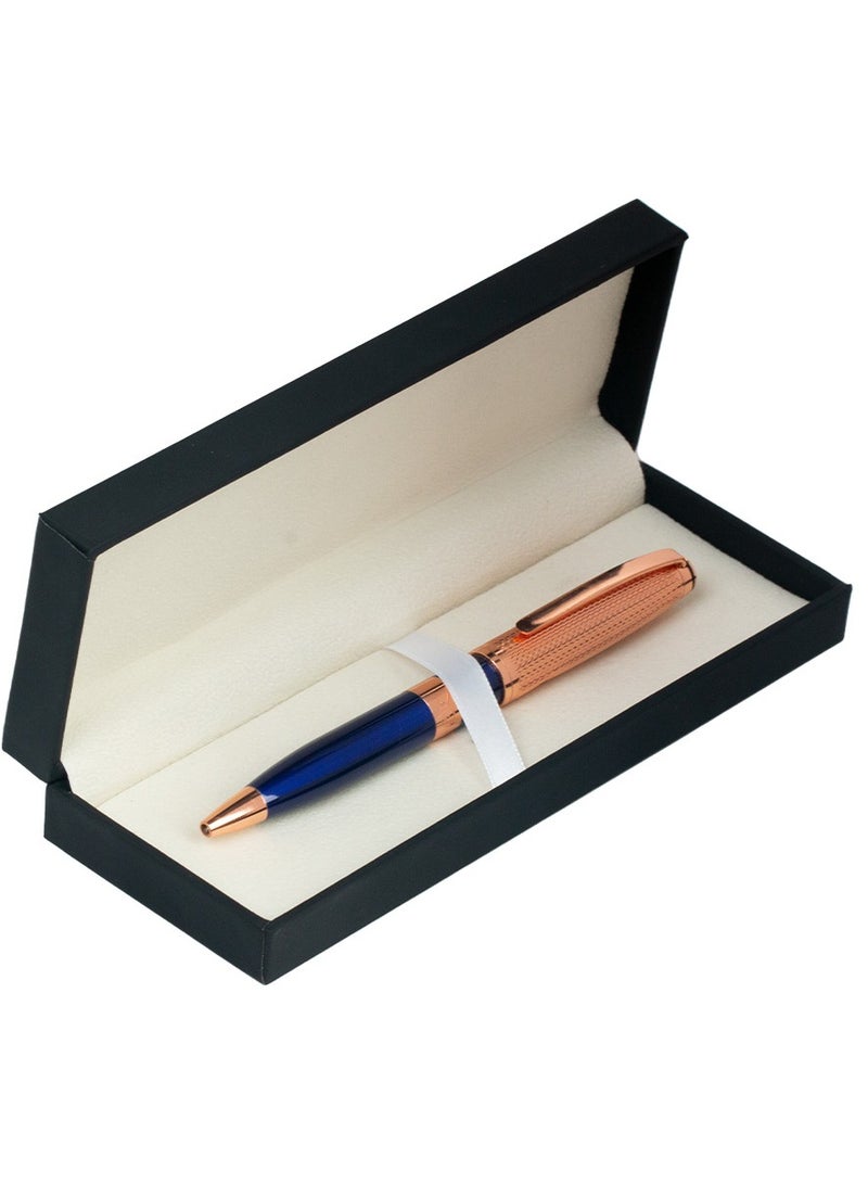 آر إس قلم رجالي ماركة ار اس بتصميم عصري وبسيط باللون النحاسي و الأزرق - Image 3