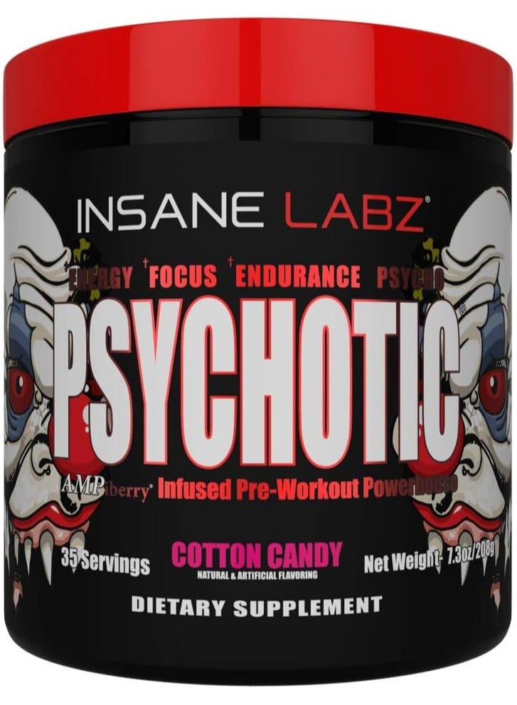 Insane labz Psychotic, Cotton Candy Flavour, 35 Servings 