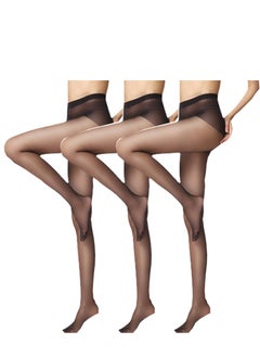 Chilli 3 Pairs Women's Sheer Tights 15D Control Top Pantyhose Super Comfort Stretch Tights  - Image 1