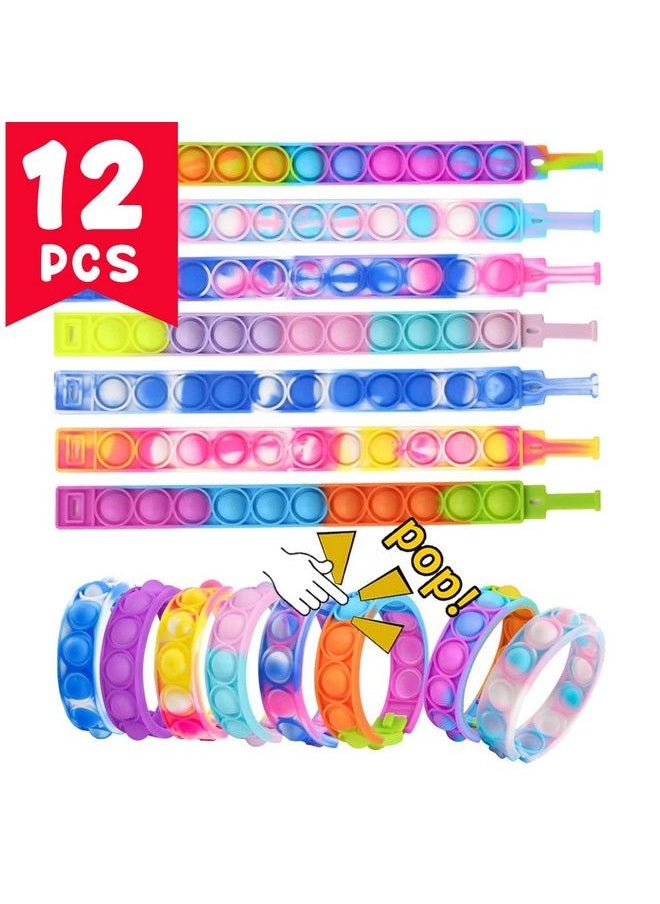 Party Propz Popit Up Games 12 Wrist Band Its Rainbow Pop Fidget Toys Poppet Push Pop Bubble Fidget Popping Sensory Toy For Kids And Adults  - Image 3