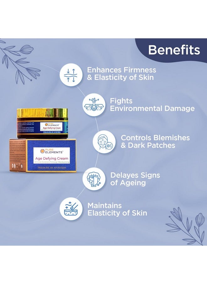 Pure Elements Age Defying Cream With Anti Ageing Peptides & Vit C To Control Wrinkles, Fine Lines & Pigmentation Hydrating & Moisturising  - Image 3