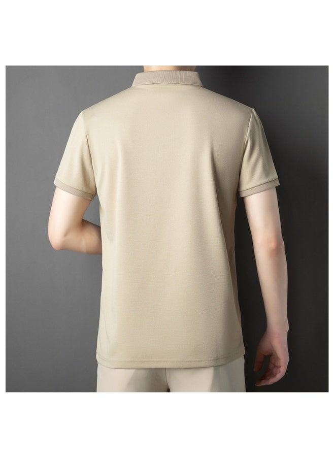 Light Luxury Brand Short Sleeved Men's Summer Fashion Striped Design Soft Golf Top Breathable Casual T-shirt - Image 3