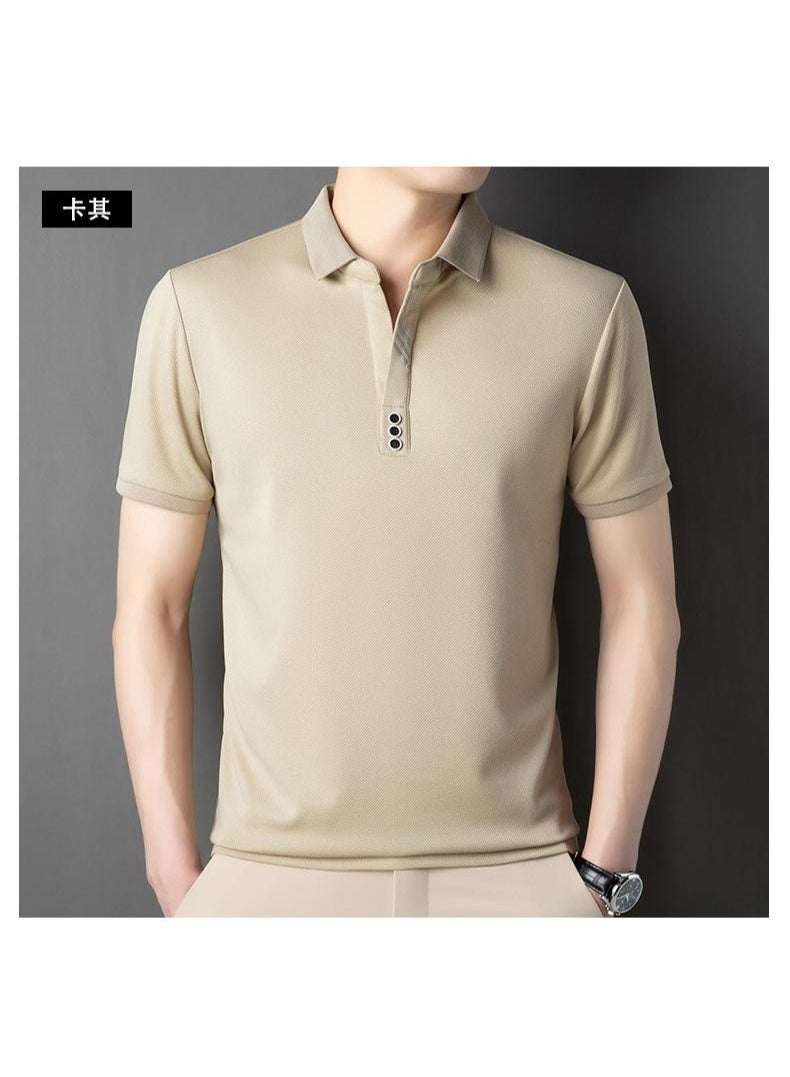 Light Luxury Brand Short Sleeved Men's Summer Fashion Striped Design Soft Golf Top Breathable Casual T-shirt - Image 2
