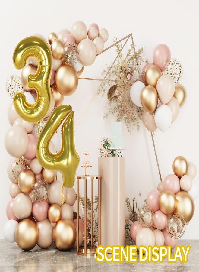 Inscool 40 Inch Gold Large 8 Number Birthday Balloons,Giant Jumbo Balloons for Party, Golden Birthday Party Decorations Number Balloon for Wedding Anniversary Celebration - Image 2