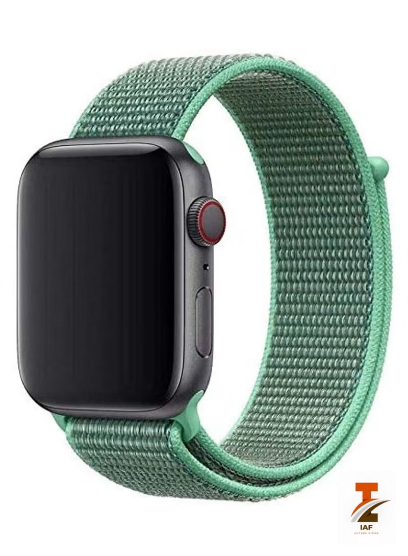 IAF Nylon Sport Band for Apple Watch 45mm 44mm 42mm , Soft Replacement Strap for iWatch Series 7/ 6/ SE/ 5/4/3/2/1 (Green)