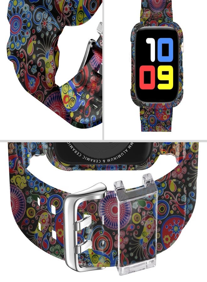DABAOZA Compatible for Clear Apple Watch Band with Bumper Case 41mm 40mm 38mm, Women Men Glitter Bling TPU Sport Strap for iWatch SE Ultra 3 2 Series 11 10 9 8 7 6 5 4 3 2 1（Peacock,41/40/38） - Image 3