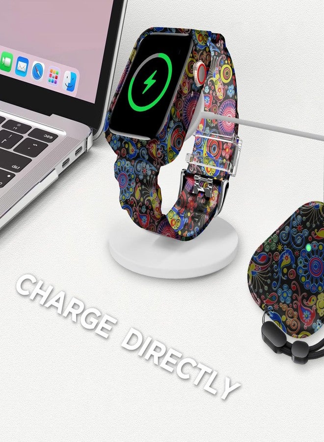 DABAOZA Compatible for Clear Apple Watch Band with Bumper Case 41mm 40mm 38mm, Women Men Glitter Bling TPU Sport Strap for iWatch SE Ultra 3 2 Series 11 10 9 8 7 6 5 4 3 2 1（Peacock,41/40/38） - Image 5