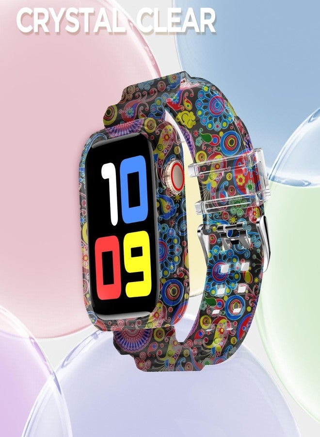DABAOZA Compatible for Clear Apple Watch Band with Bumper Case 41mm 40mm 38mm, Women Men Glitter Bling TPU Sport Strap for iWatch SE Ultra 3 2 Series 11 10 9 8 7 6 5 4 3 2 1（Peacock,41/40/38） - Image 4