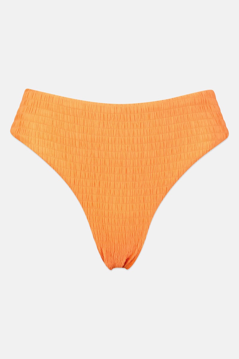 Reserved Women Pull On Textured Bikini Bottom, Orange - Image 1