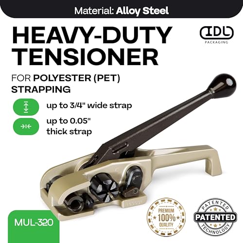 IDL Packaging MUL-320 PRO Heavy Duty Tensioner for Polyester (PET) & Polyproptlene (PP) Strapping, Up to 3/4" Strap Width - Image 2