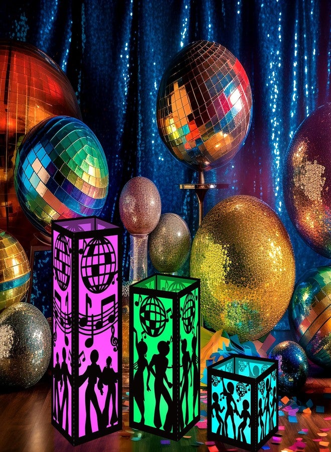 Rossesay 12 Sets Disco Centerpieces for Table 3 Size 70s Disco Ball Dancer Paper Lantern Boxes Table Ideas Decorations for 70s 80s Music Themed Party Decor Birthday Decorations - Image 4