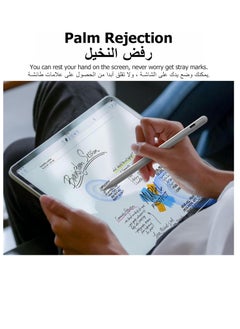 ماركة غير محددة قلم ستايلس لجهاز آيباد الجيل التاسع والعاشر مع خاصية رفض راحة اليد، متوافق مع أجهزة آيباد من 2018 إلى 2022، بما في ذلك آيباد 6 و7 و8 و9 و10 الجيل، آيباد برو 11 و12.9 إنش، آيباد ميني 5 و6، وآيباد إير 3 و4. (باللون الأبيض).  - Image 5