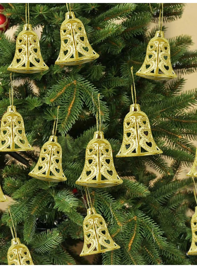 Set of 12 Golden Bells Christmas Tree Ornaments Christmas Tree Bells - Image 1
