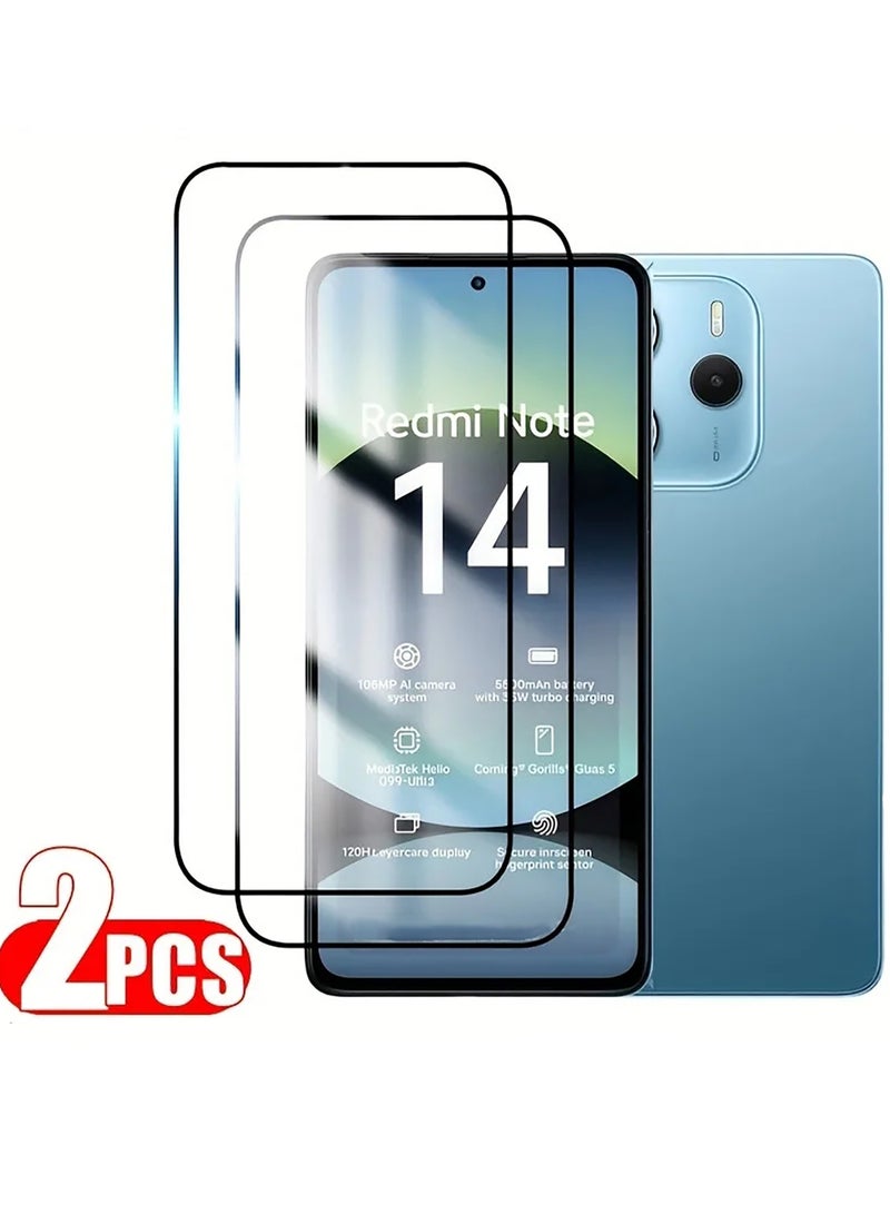 2 Pack 3D Screen Protector for Redmi Note 14 5G Full Coverage HD Clear Scratch Resistant,Bubble-Free for Redmi Note 14 Screen Protector - Image 1