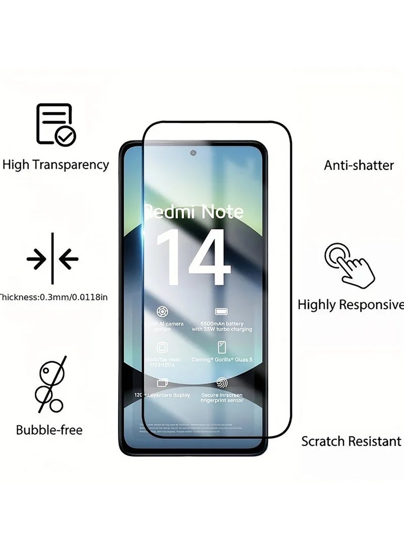 2 Pack 3D Screen Protector for Redmi Note 14 5G Full Coverage HD Clear Scratch Resistant,Bubble-Free for Redmi Note 14 Screen Protector - Image 2