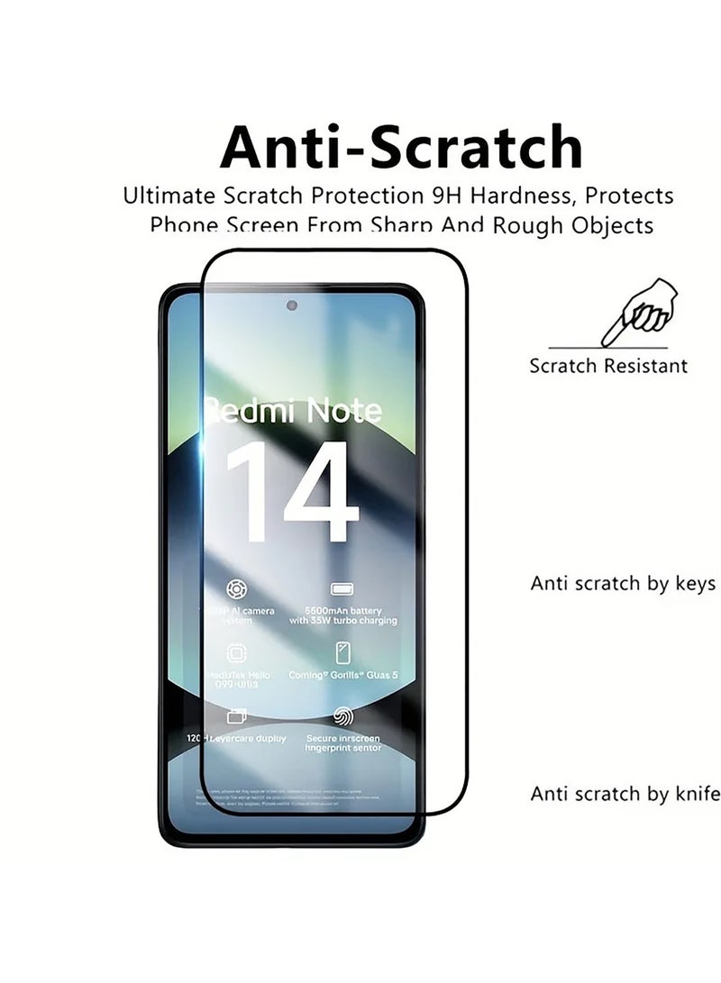 2 Pack 3D Screen Protector for Redmi Note 14 5G Full Coverage HD Clear Scratch Resistant,Bubble-Free for Redmi Note 14 Screen Protector - Image 3
