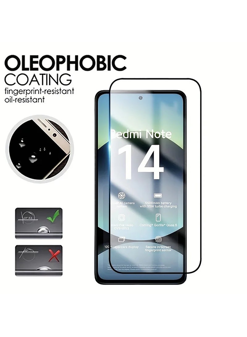 2 Pack 3D Screen Protector for Redmi Note 14 5G Full Coverage HD Clear Scratch Resistant,Bubble-Free for Redmi Note 14 Screen Protector - Image 4