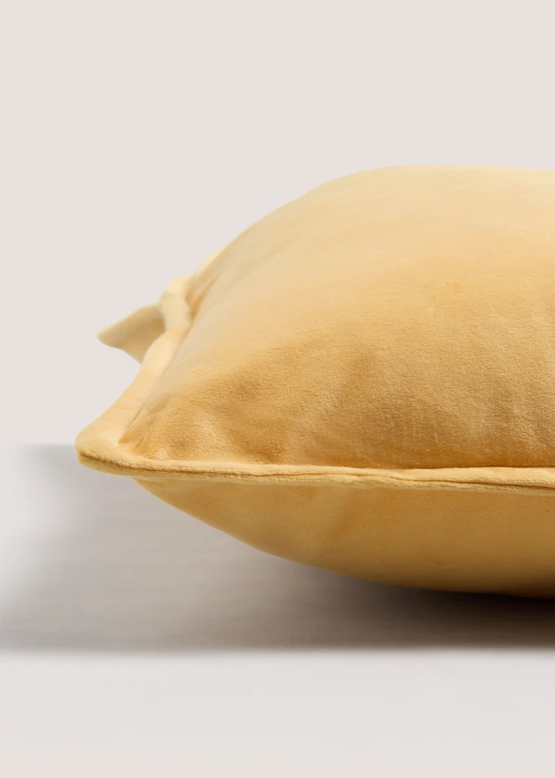 Matalan Ochre Velvet Cushion Yellow