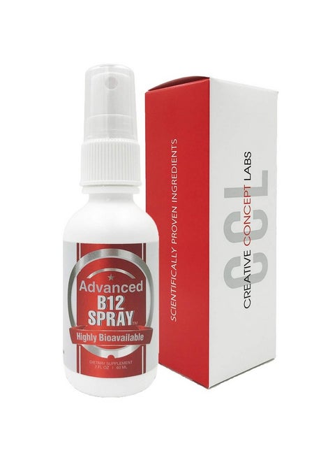 Vitamin B12 Energy Spray Methylcobalamin With Folic Acid Sublingual Liquid Complex For Focus & Metabolism Nano Technology Instant Absorption And Custom Dosage (2 Oz 60 Servings)
