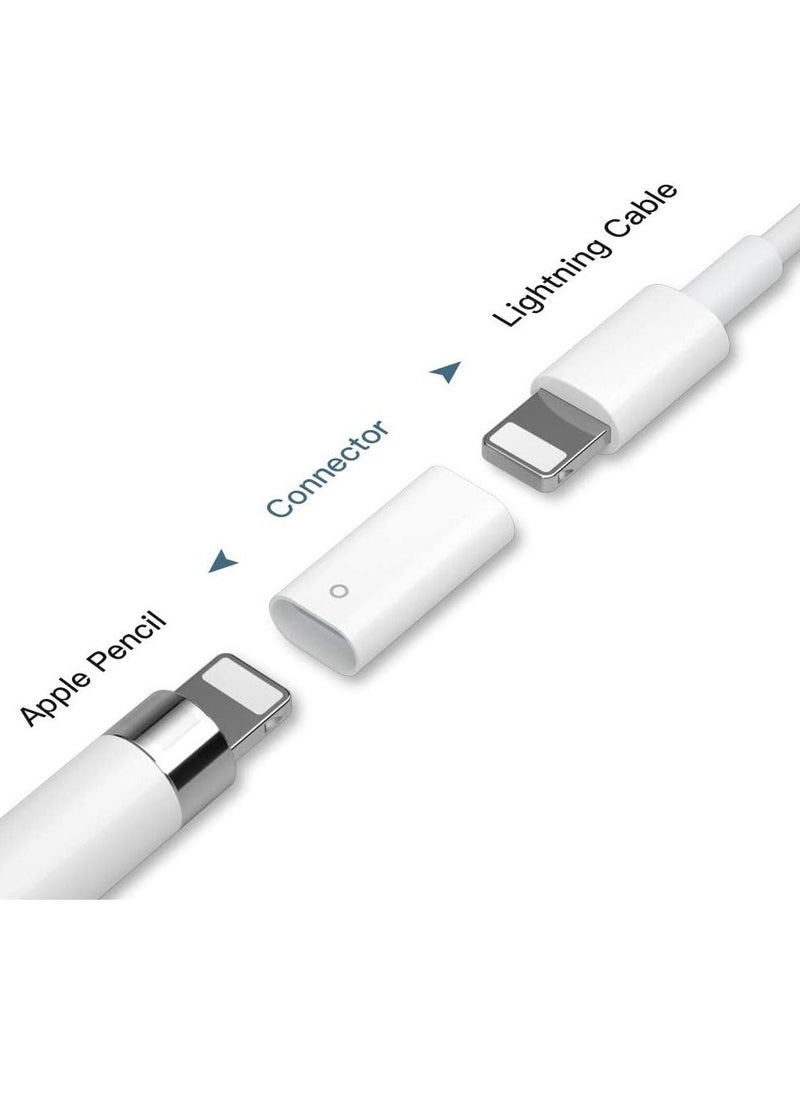 Generic - Tip Cap Replacement and Charging Adapter 3-Piece for Apple Pencil Generation 1 Gen 2 - Image 1
