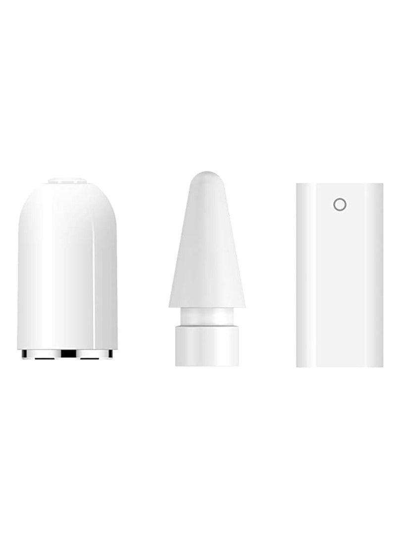 Generic - Tip Cap Replacement and Charging Adapter 3-Piece for Apple Pencil Generation 1 Gen 2 - Image 1