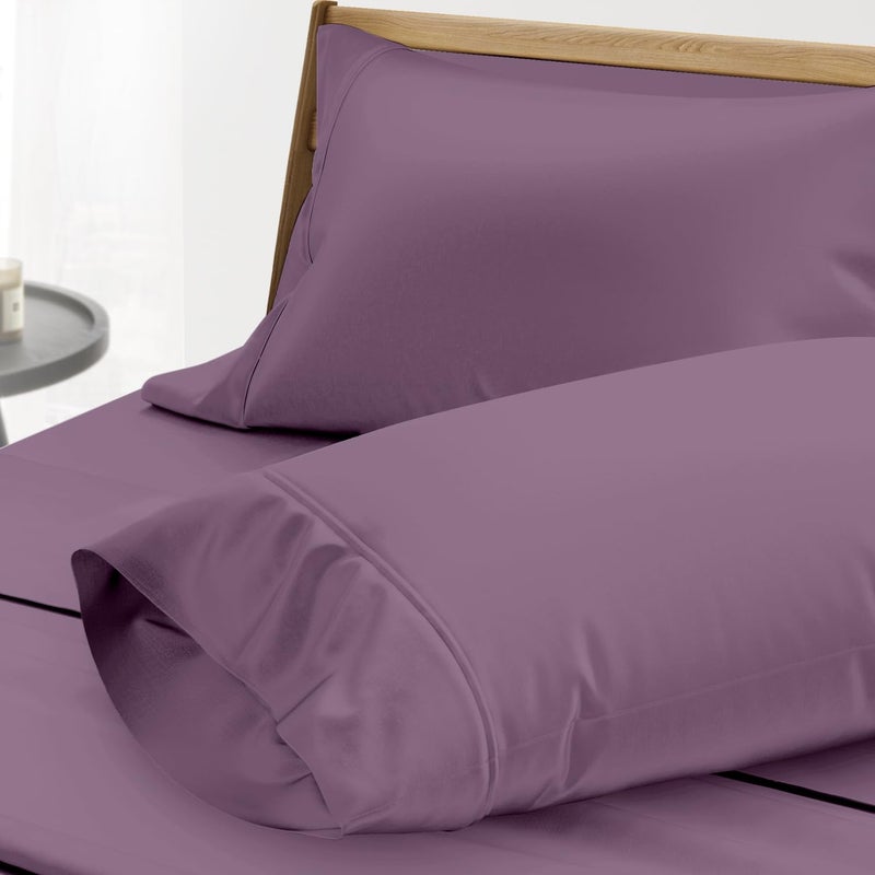 THREAD SPREAD 100% Egyptian Cotton Pillow Cases - 1000 Thread Count Pillow Cases Queen/Standard Size Set of 2  Soft  Breathable Extra Long Staple Sateen Weave Cotton Pillow Covers for Bed - Plum - Image 1