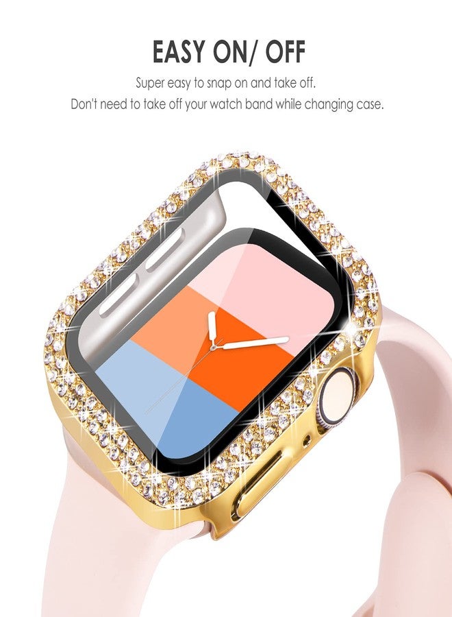 كيدز جراب KADES Bling لساعة Apple Watch مقاس 40 مم مع واقي شاشة مدمج، غطاء واقٍ مرصع بأحجار الراين اللامعة متوافق مع ساعات Apple Watch Series SE3 SE2 6 5 4 SE (40 مم، ذهبي) - Image 4