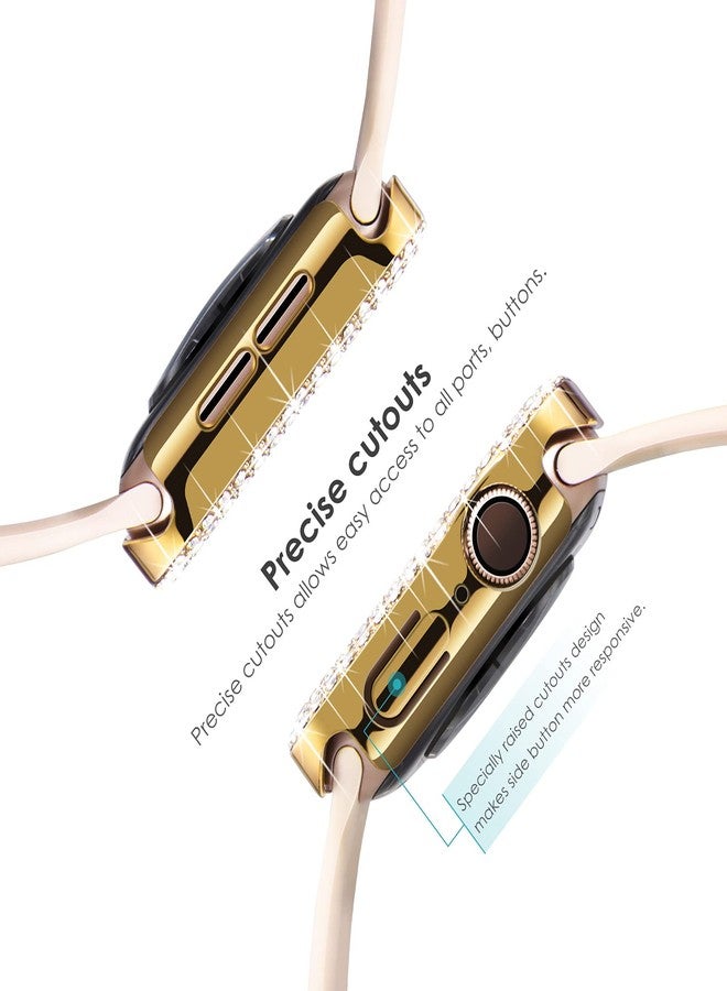 كيدز جراب KADES Bling لساعة Apple Watch مقاس 40 مم مع واقي شاشة مدمج، غطاء واقٍ مرصع بأحجار الراين اللامعة متوافق مع ساعات Apple Watch Series SE3 SE2 6 5 4 SE (40 مم، ذهبي) - Image 5