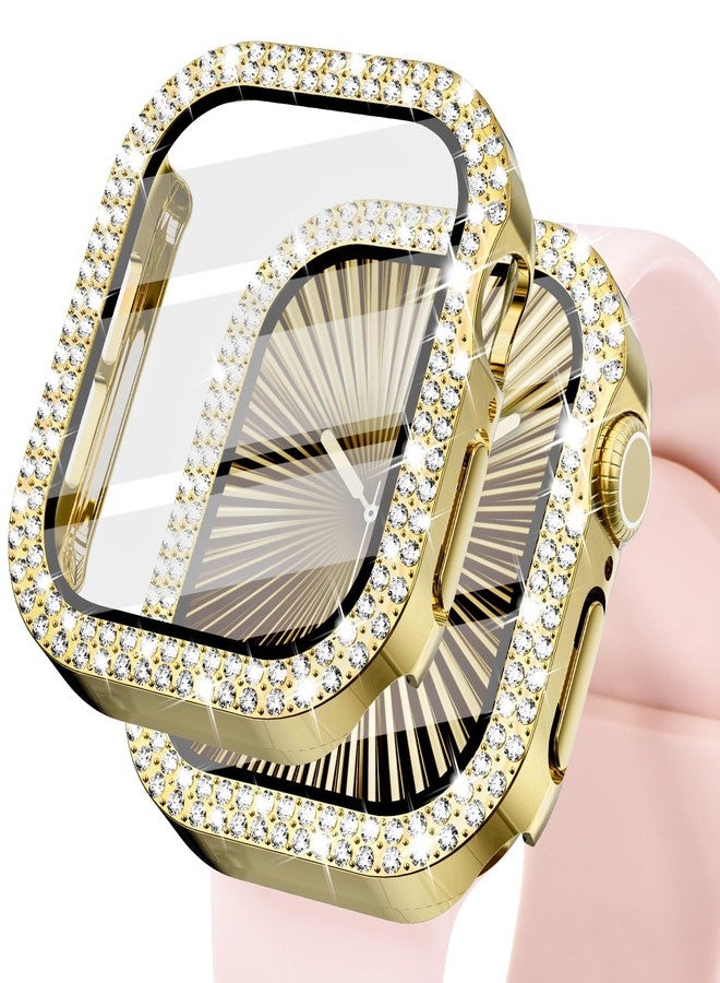 كيدز جراب KADES Bling لساعة Apple Watch مقاس 40 مم مع واقي شاشة مدمج، غطاء واقٍ مرصع بأحجار الراين اللامعة متوافق مع ساعات Apple Watch Series SE3 SE2 6 5 4 SE (40 مم، ذهبي) - Image 1