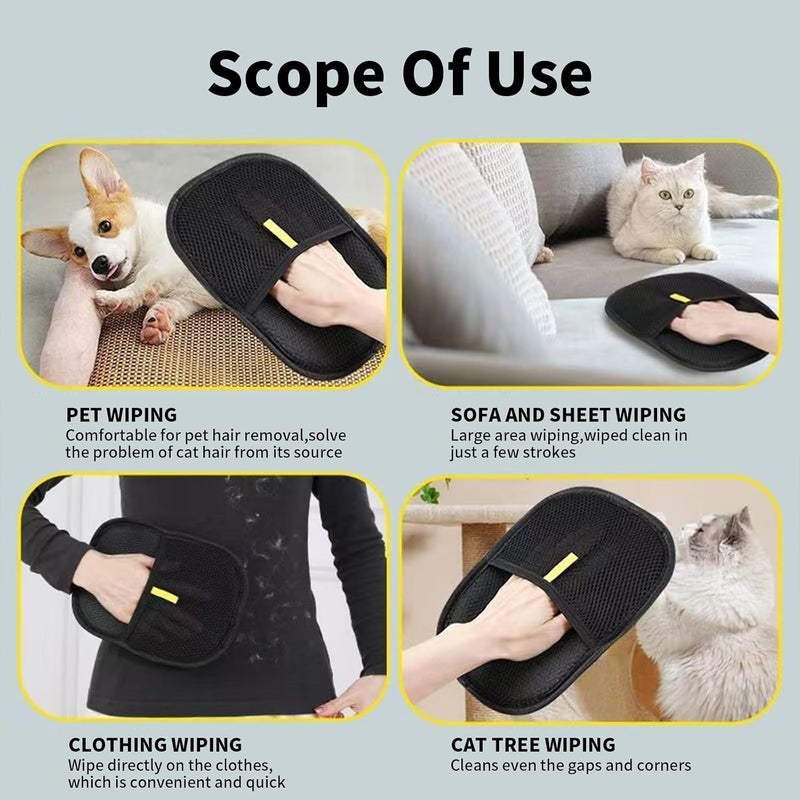 2Pcs pet Hair Remover Glove,The Magic Brush pet Hair Remover Cleaner Washable Reusable Cat & Dog Hair Remover for Couch, Furniture - Image 5