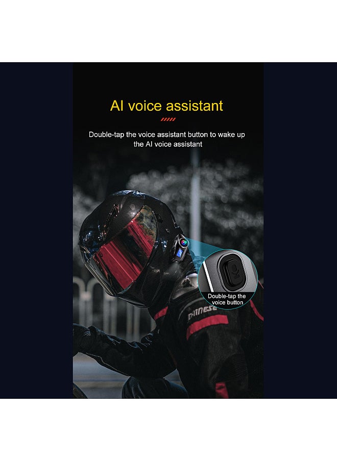 Q58 Max Wireless Motorcycle Intercom Headset Noise Cancellation for 2 Riders Talk at The Same Time Within 500M