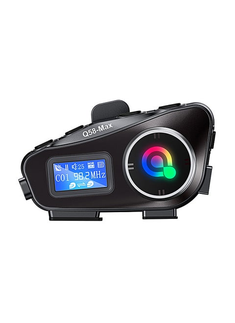 Q58 Max Wireless Motorcycle Intercom Headset Noise Cancellation for 2 Riders Talk at The Same Time Within 500M