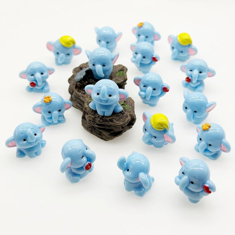 Cayway 18 PCS Miniature Elephant, Mini Elephant Decor Fairy Garden Animals for Plant Pots Bonsai Craft, Micro Landscaping Decoration - Image 4