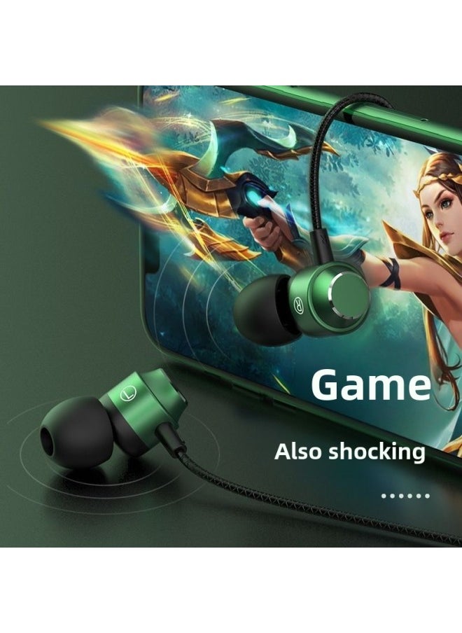 Generic - In-ear Magnetic Earphone Wired Type-C Interface Game Competition Is Suitable For Xiaomi OPPO Huawei Apple 15-Color:Green Type-c Flat Mouth-bag - Image 1