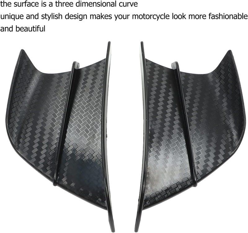 klarako 2 PCS Fairing Air Deflectors Side Wings Windshield Side Cover Shield Motorcycle Winglet, Motorcycle Wind Wing Carbon Fibre Aerodynamic Winglets for NINJA400 NINJA250 Z900 Z1000, for CBR650, for R1 R3 - Image 5