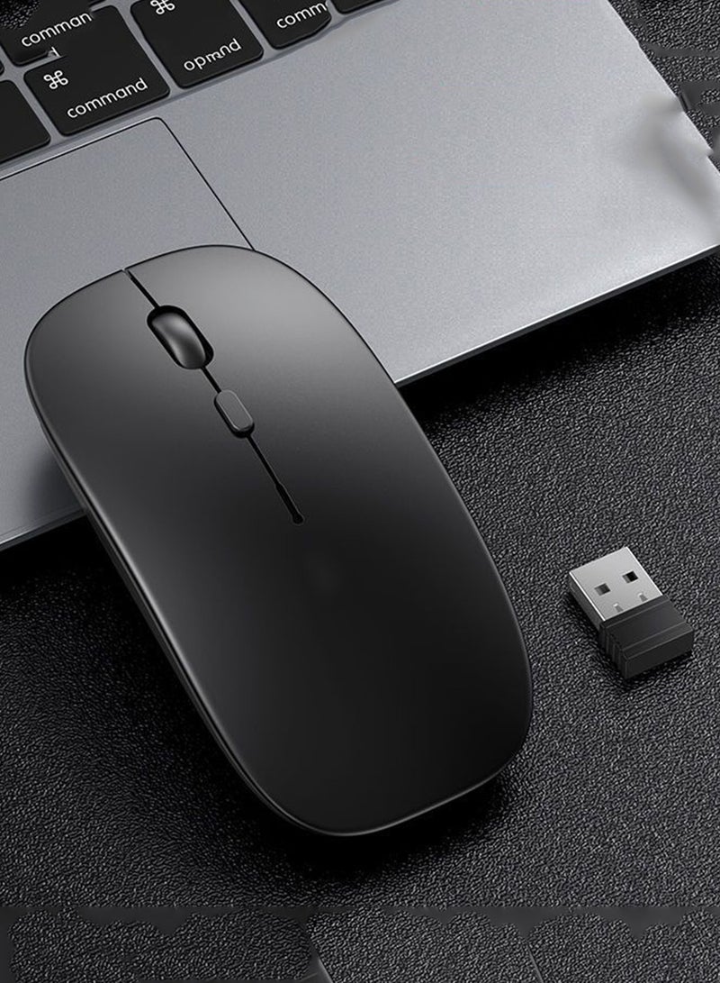 Wireless Bluetooth 5.1 + USB Wired Mouse (with Battery) – Matte Finish, 10m Range, Silent Ergonomic Design, Compatible with Laptop/PC/Desktop - Image 2