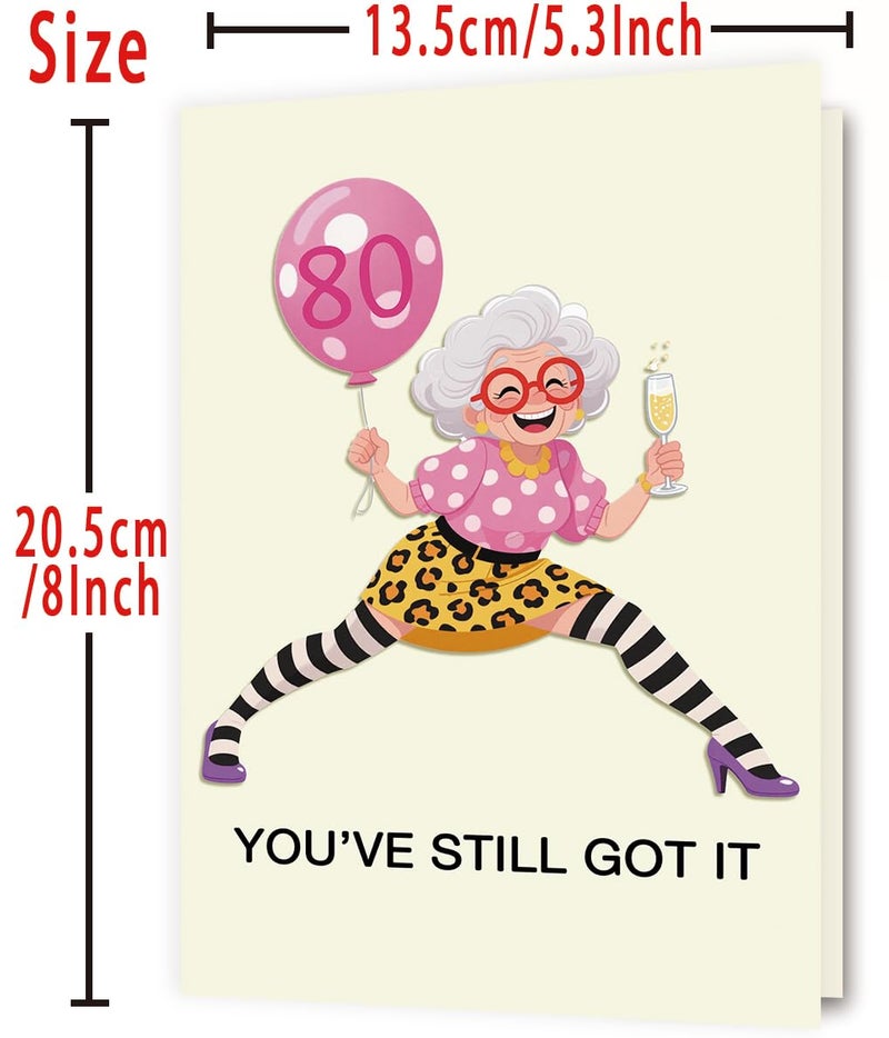 OJsensai Happy 80th Birthday Card & Gifts for Womenï¼Œ80 Year Old birthday Decorations for Her Mom Wife Grandma - Image 3