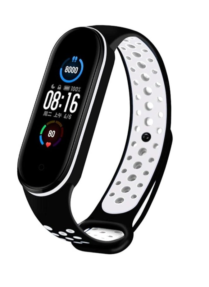 Generic Sport Silicone Bracelet for Xiaomi Mi band 4 smart watch black white Color  - Image 3