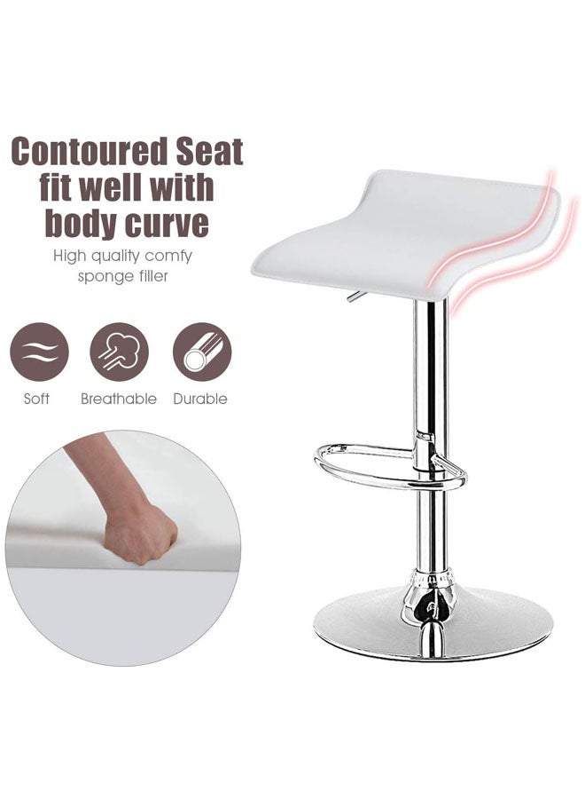 أوبتيكو مجموعة مقاعد بار دوارة مكونة من 2 - كراسي مطبخ من جلد البولي يوريثان قابلة للتعديل مع ظهر، كراسي بار بدون ذراع لجزيرة المطبخ، كراسي بار المطبخ الصناعية، لغرفة الطعام، المطبخ، البار، ريفي - Image 5