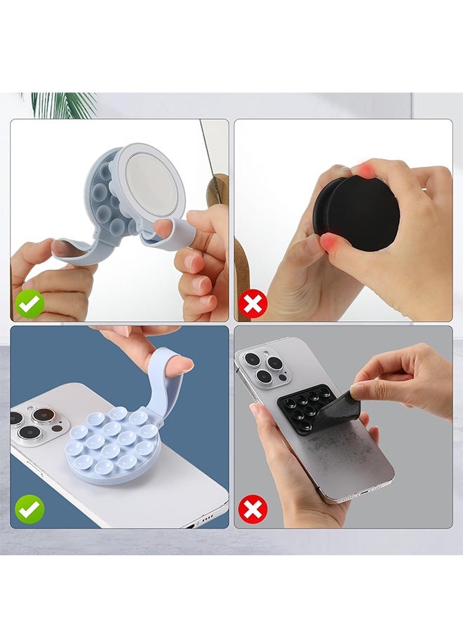 HAVEN Silicone Magnetic Suction Phone Mount, T Tersely Magnetic Suction Cup Phone Mount, Sticky Phone Suction Grip for Selfies and Videos, Mirror Shower Phone Stand Holder for iPhone - Light Blue - Image 2