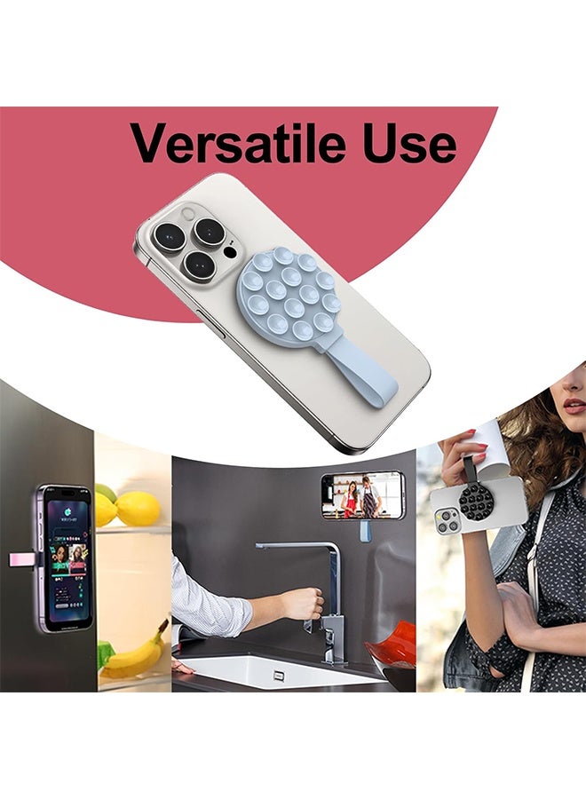 HAVEN Silicone Magnetic Suction Phone Mount, T Tersely Magnetic Suction Cup Phone Mount, Sticky Phone Suction Grip for Selfies and Videos, Mirror Shower Phone Stand Holder for iPhone - Light Blue - Image 4