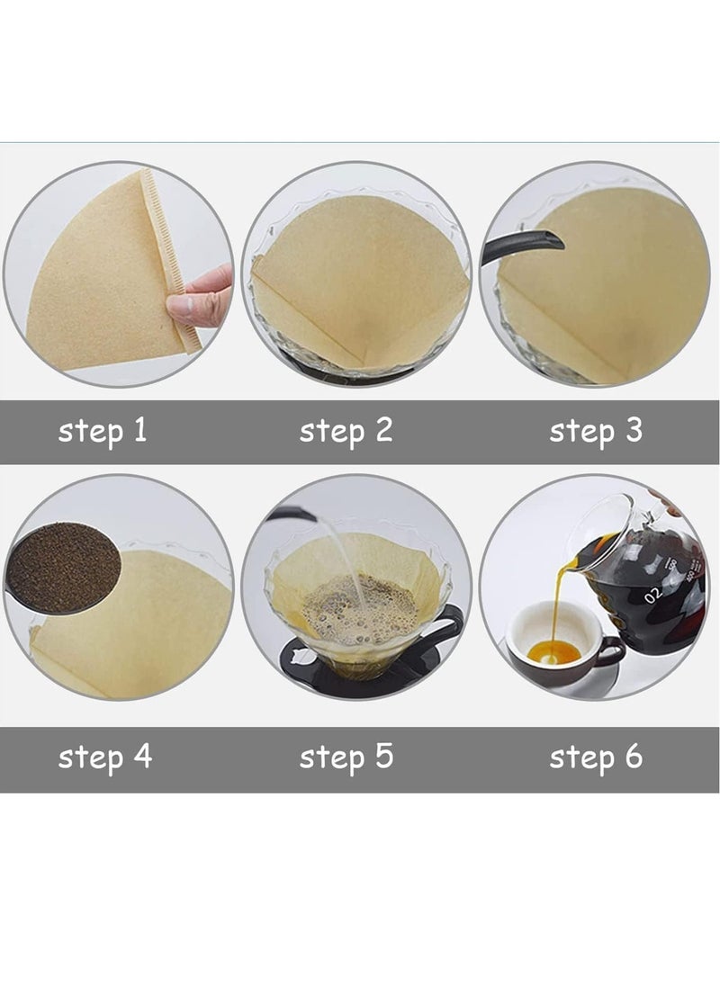 Gonice - Coffee Filter 100 pcs, Coffee Filter Paper Unbleached Disposable Coffee Filters Paper for Pour Over and Drip Coffee Maker (2-4 Cups) - Image 1